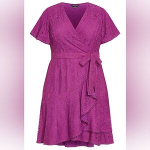 Sweet Love Lace Dress - magenta Size 18